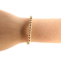 6MM Gold Beaded Bracelet: Standard 6.75 inch