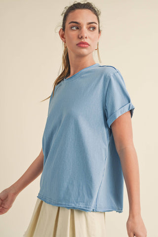 Mali Baby Tee Short Sleeve Top: Ocean