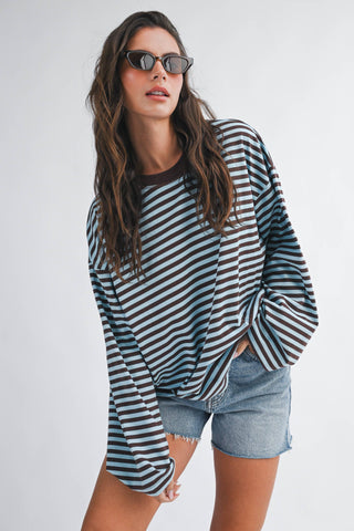 Sugar Stripe Long Sleeve Chocolate