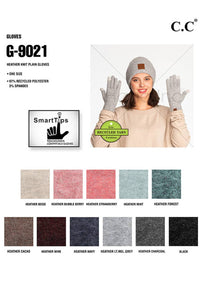 C.C Heather Knit Plain Gloves: Cacao