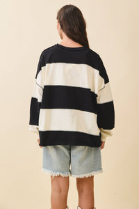Everyday Panel Long Sleeve Top: Pineapple Navy