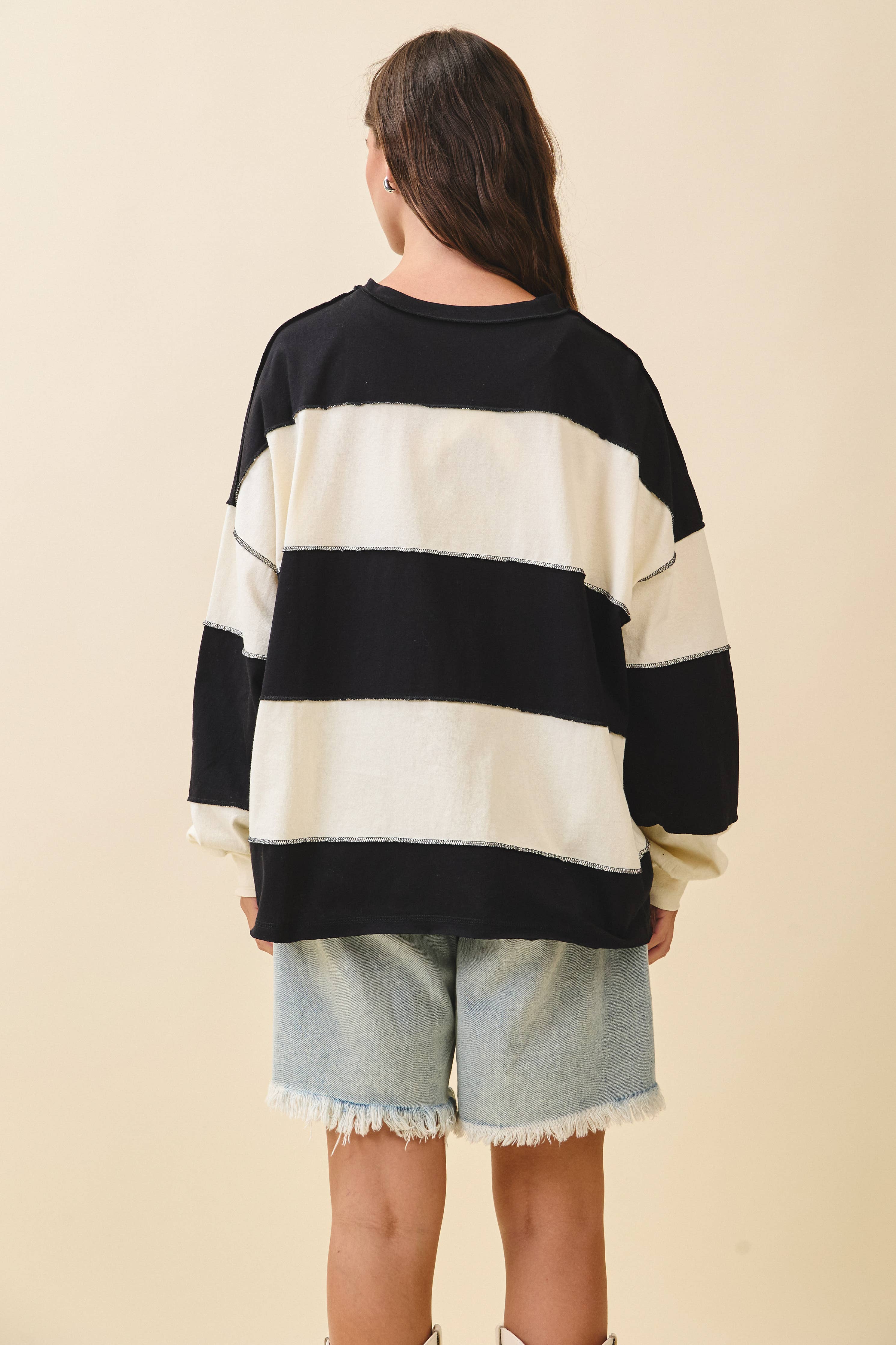 Everyday Panel Long Sleeve Top: Pineapple Navy
