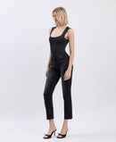 HIGH RISE ANKLE SLIM STRAIGHT JEANS