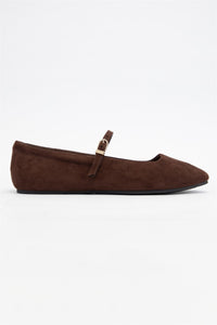Autumn Belle Mary Jane Flats Brown