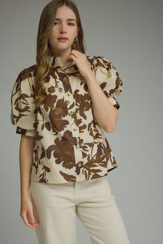 Fall in Bloom Button-Up Top - Sugar Co.