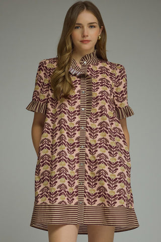 Fall in Line Floral Mini Dress - Sugar Co.
