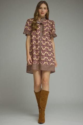 Fall in Line Floral Mini Dress - Sugar Co.
