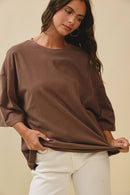 Oversized Everyday Cotton Tee Chocolate
