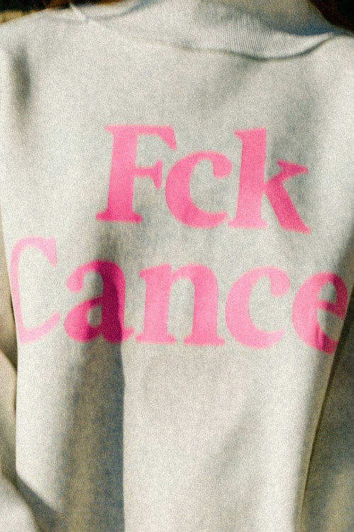 Fck Cancer & Support the Fighters Reversible Mock - Neck Sweatshirt - Sugar Co.