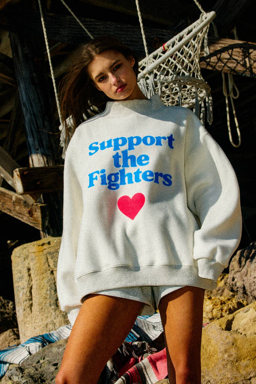 Fck Cancer & Support the Fighters Reversible Mock - Neck Sweatshirt - Sugar Co.