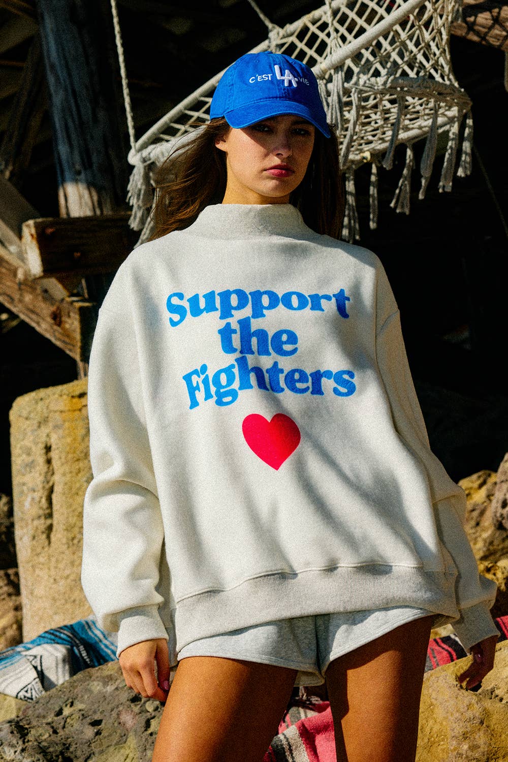 Fck Cancer & Support the Fighters Reversible Mock - Neck Sweatshirt - Sugar Co.