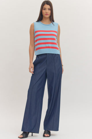 Firecracker Stripe Knit Tank - Sugar Co.
