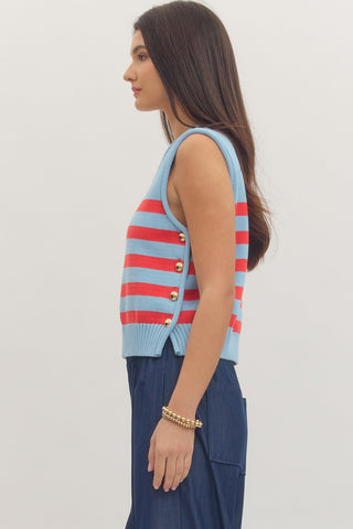 Firecracker Stripe Knit Tank - Sugar Co.