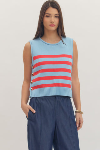 Firecracker Stripe Knit Tank - Sugar Co.