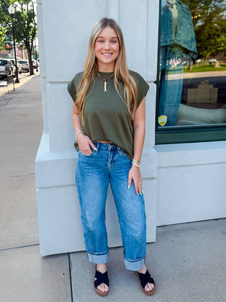 First Crush Top Olive - Sugar Co.