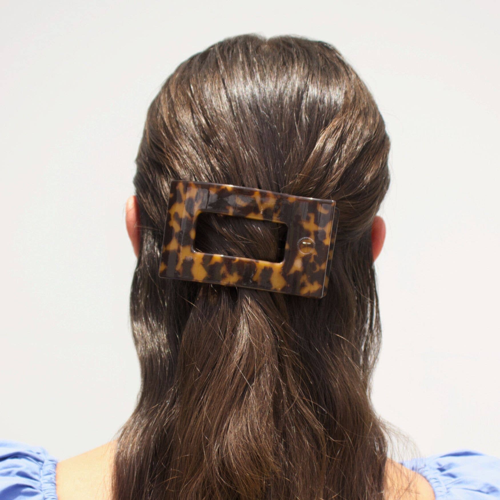 Flat Rectangle Hair Clip | Medium | Tortoise - Sugar Co.