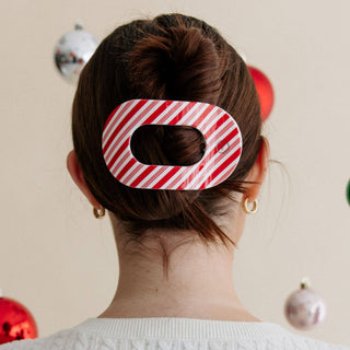 Flat Round Hair Clip | Large | Candy Cane Crush - Sugar Co.