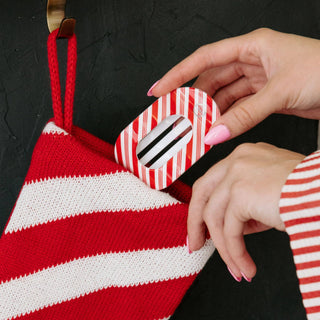 Flat Round Hair Clip | Small | Candy Cane Crush - Sugar Co.