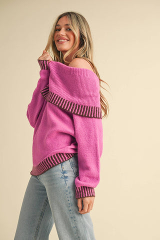 Fletcher Fuchsia Sweater - Sugar Co.