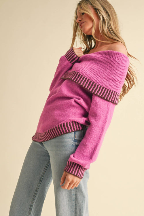 Fletcher Fuchsia Sweater - Sugar Co.