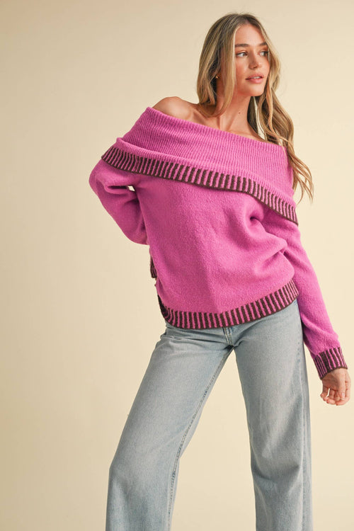 Fletcher Fuchsia Sweater - Sugar Co.
