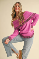 Fletcher Fuchsia Sweater - Sugar Co.