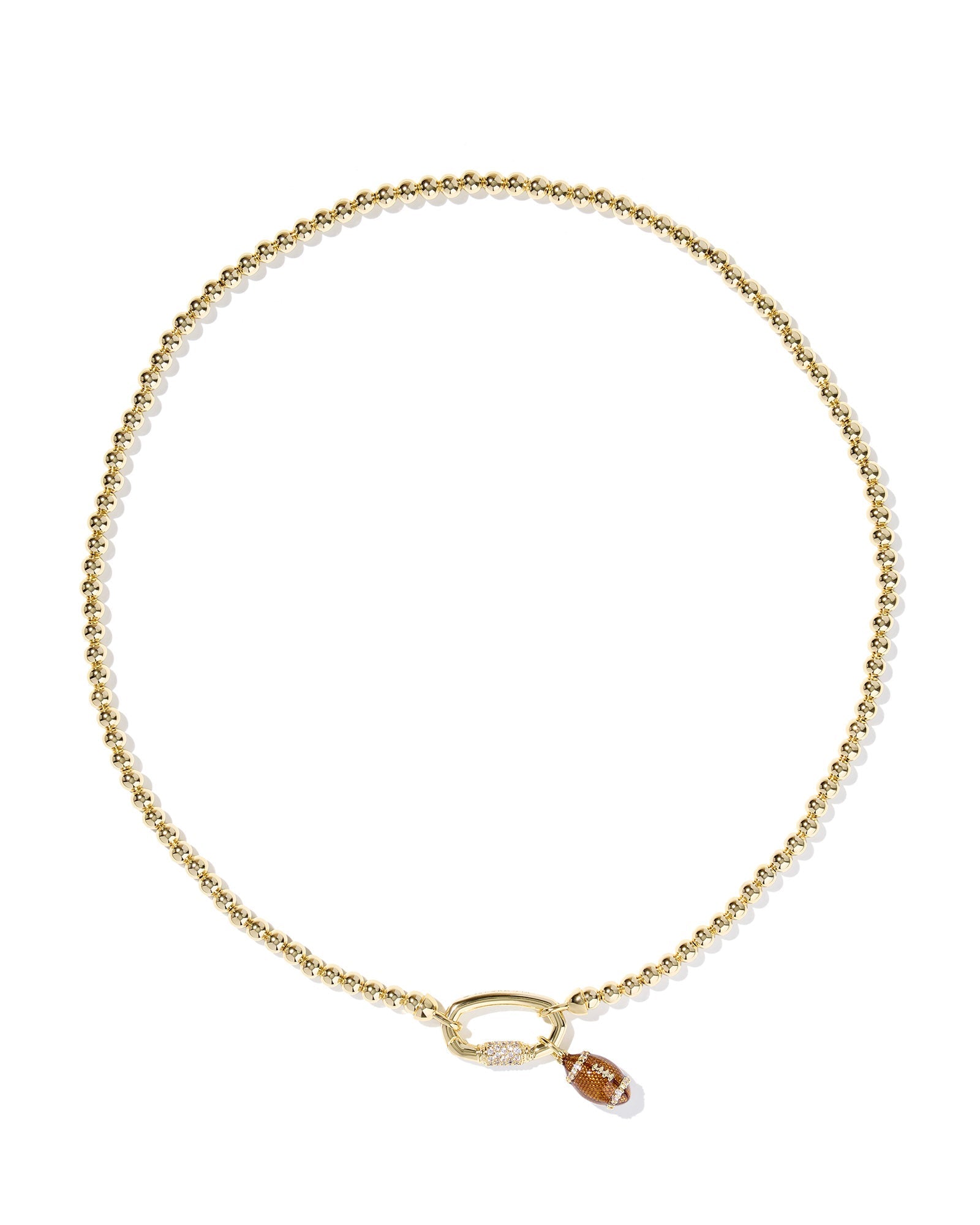 Football Gold Metal Strand Necklace.