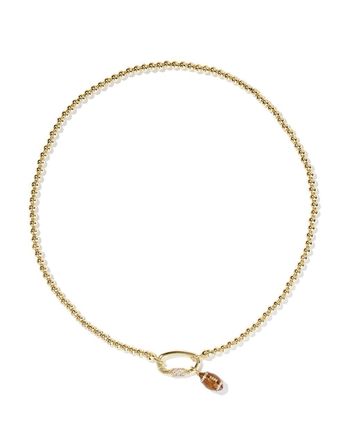 Football Gold Metal Strand Necklace. - Sugar Co.