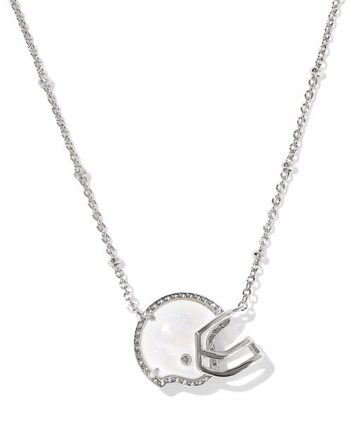 Football Helmet Short Pendant Necklace in Silver - Sugar Co.