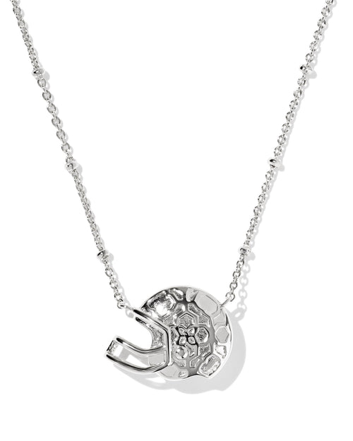 Football Helmet Short Pendant Necklace in Silver - Sugar Co.