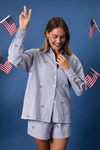Freedom Seersucker Shirt - Sugar Co.