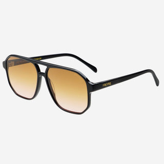 Freyrs | Billie Aviator Sunglasses: Black / Brown - Sugar Co.