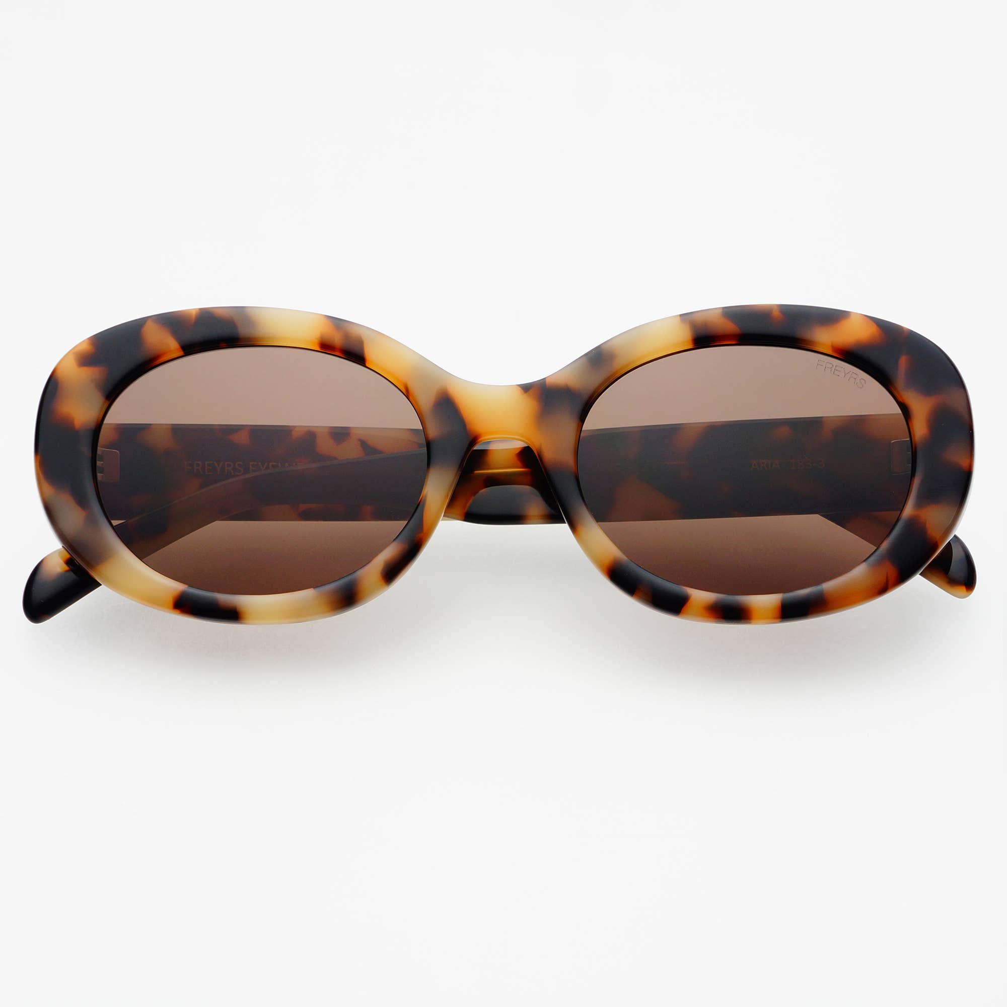 FREYRS Eyewear: Aria Acetate Womens Oval Sunglasses  : Milky Tortoise