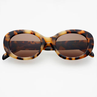 FREYRS Eyewear: Aria Acetate Womens Oval Sunglasses : Milky Tortoise - Sugar Co.