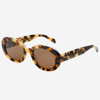 FREYRS Eyewear: Aria Acetate Womens Oval Sunglasses : Milky Tortoise - Sugar Co.
