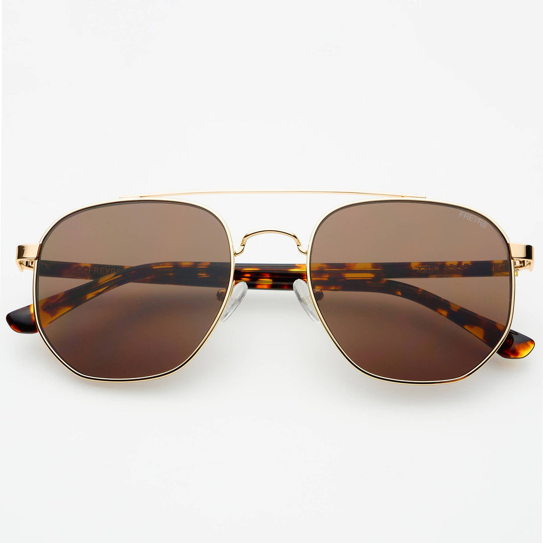 FREYRS Eyewear: Austin Unisex Sunglasses Gold / Brown