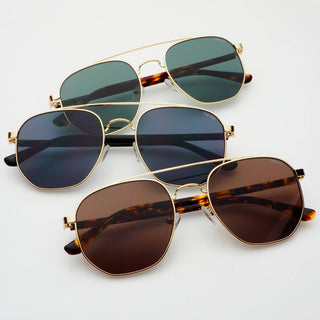 FREYRS Eyewear: Austin Unisex Sunglasses Gold / Brown - Sugar Co.