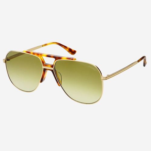 FREYRS Eyewear: Logan Acetate Aviator Unisex Sunglasses: Gold / Fade Green - Sugar Co.