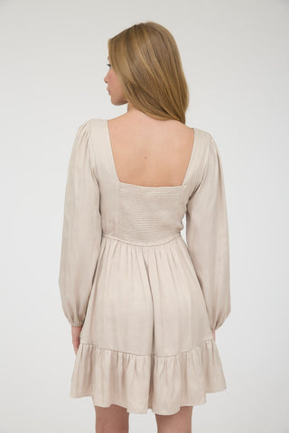 Gallaway Dress Champagne - Sugar Co.