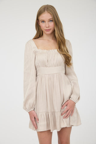 Gallaway Dress Champagne - Sugar Co.