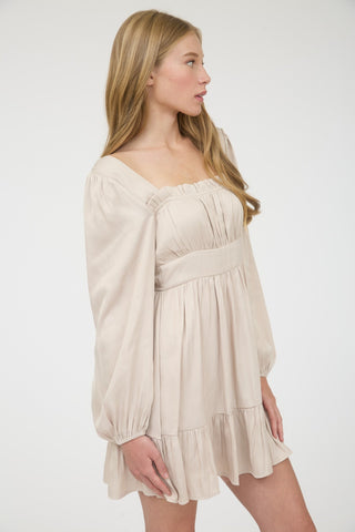 Gallaway Dress Champagne - Sugar Co.