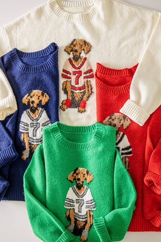 Game Day Pup Graphic Knit Sweater! - Sugar Co.