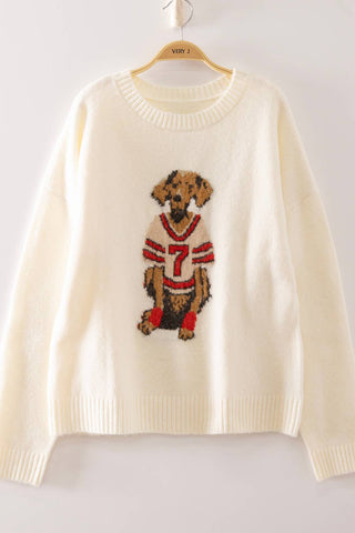 Game Day Pup Graphic Knit Sweater! - Sugar Co.