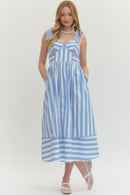 Garden Party Midi Dress Blue - Sugar Co.