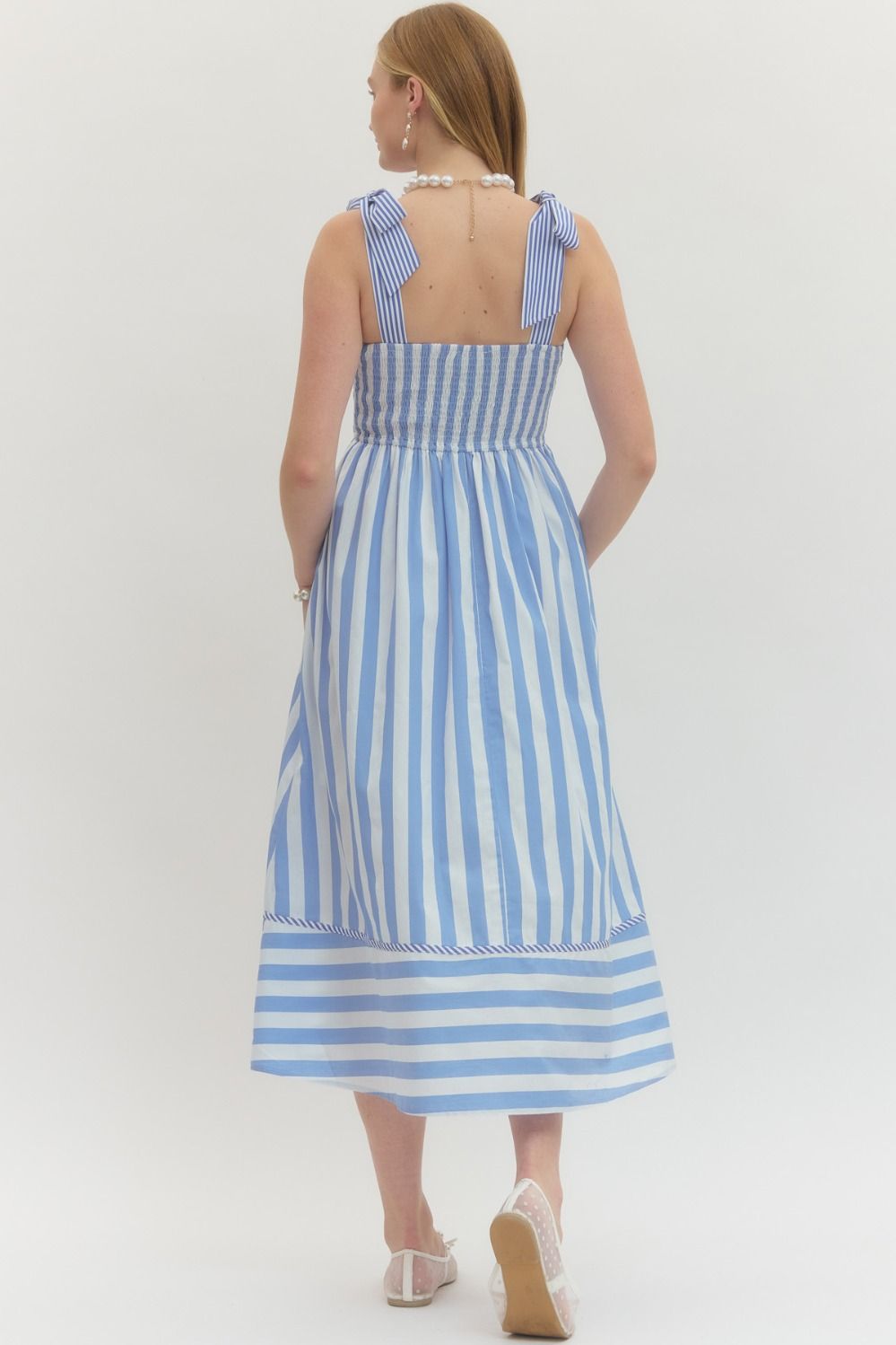 Garden Party Midi Dress Blue - Sugar Co.