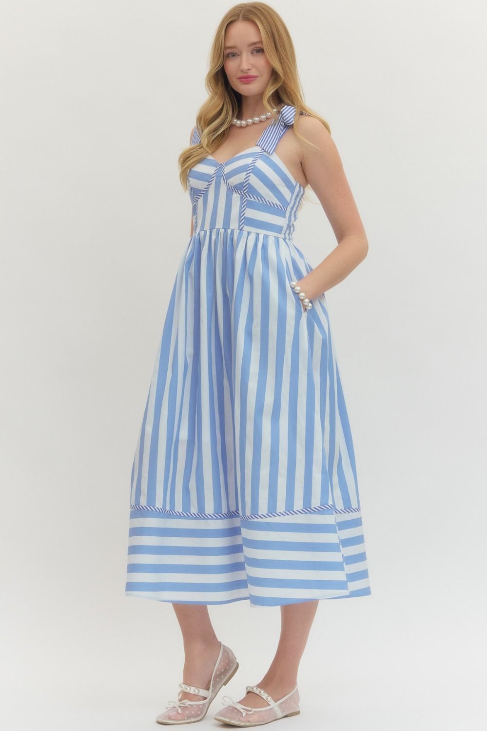 Garden Party Midi Dress Blue