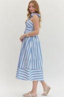 Garden Party Midi Dress Blue - Sugar Co.