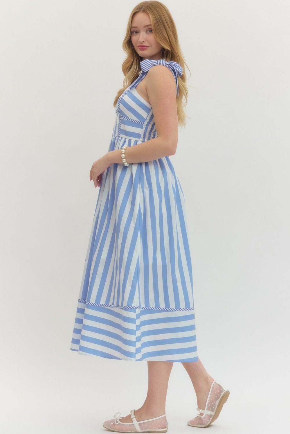 Garden Party Midi Dress Blue - Sugar Co.