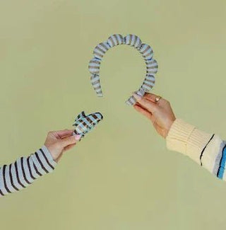 Get Ready Set: BROWN & BLUE STRIPED / WITH MIDI CLAW - Sugar Co.