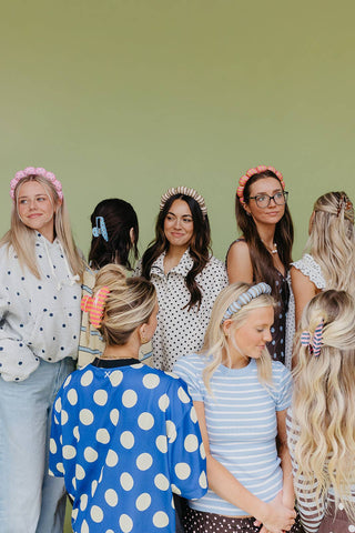 Get Ready Set: CREAM & BROWN POLKA DOT / WITH MIDI CLAW - Sugar Co.